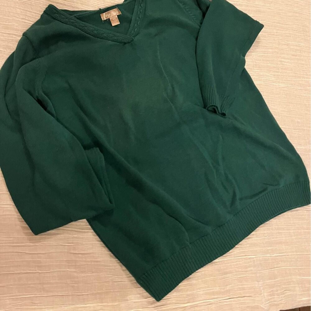 white stag green womens sweater size XXL v neck